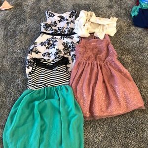 Lot of 3 Justice Dresses Size 12 + White Cover up!